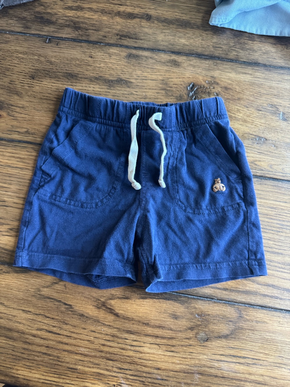 Baby GAP Navy Shorts with Cream Drawstring and Brannan Bear Logo
